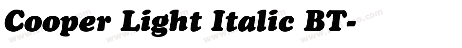 Cooper Light Italic BT字体转换